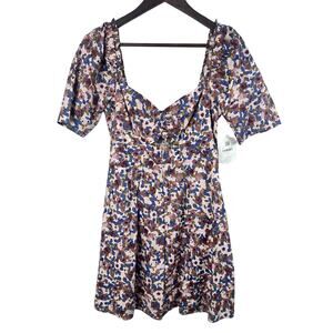 NWT Altar’d State Peekaboo Front Pink Rose Blue Floral Dress Juniors Women M $80